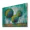 Designart - Colourful Trees Impressionist Landscape II - Modern Print on Natural Pine Wood